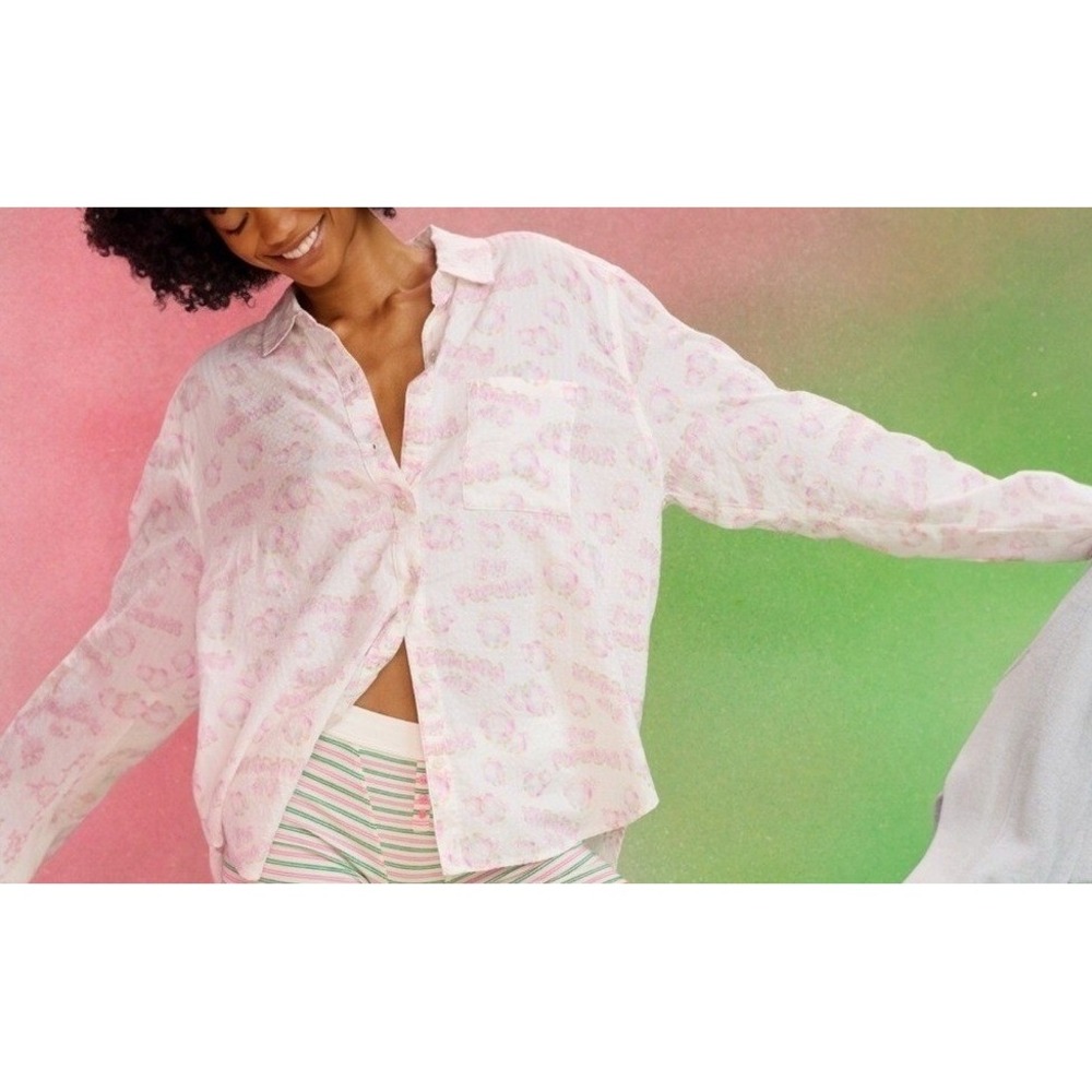 Aerie Wicked Sample Piece Glinda Pink Cloque Shirt Rare Wickedcore Whimsical